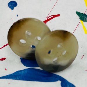 These are vintage cat print button earrings